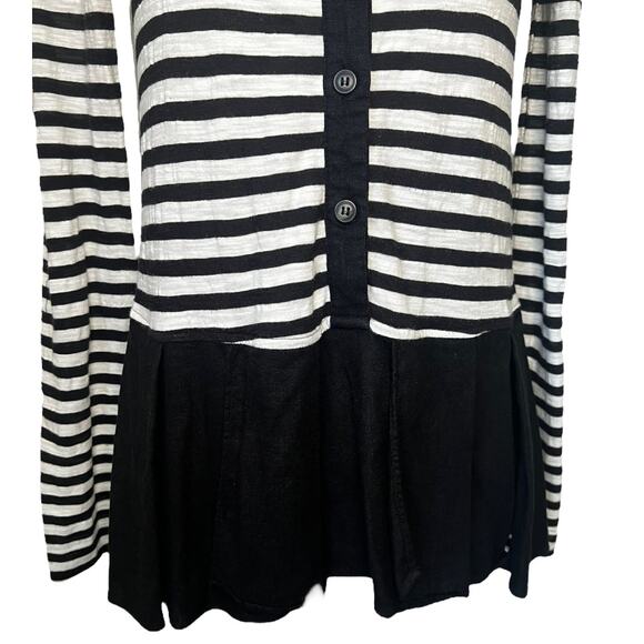Anthro Postage Stamp Striped Mixed Fabric Tunic Top XS - Picture 6 of 6